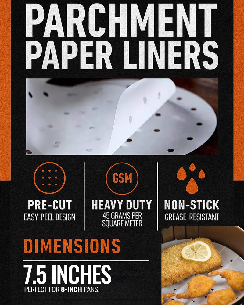 INFRAOVENS 7.5 inch Parchment Paper Rounds Compatible with Instant Pot RIO, Smart, Duo Nova, Duo Evo, Sheets for Baking, For Pressure Cooker, Air Fryers, Springform Pans, Non-Stick Small Pre-Cut Paper Liners - Image 3